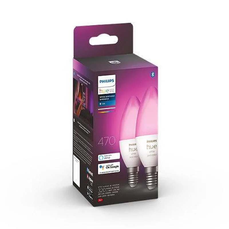Philips HUE Комплект LED Крушки 2x5.3W E14 B39 RGB