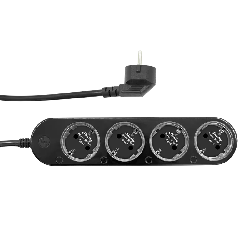 Смарт разклонител Shelly Power Strip 4 Gen4 - черен