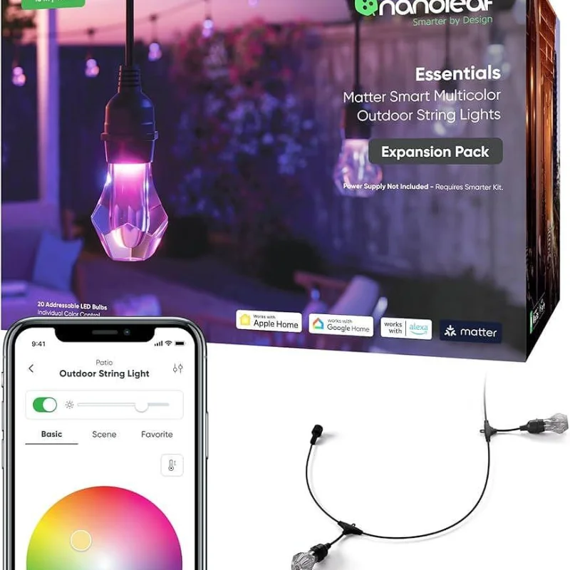 Nanoleaf Смарт разширителен пакет за многоцветни външни струнни светлини 15m