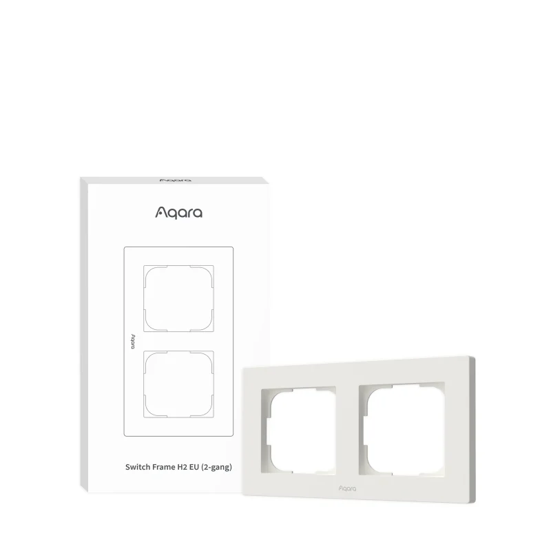 Декоративна рамка за смарт ключове Aqara серия H2, двойна, бяла