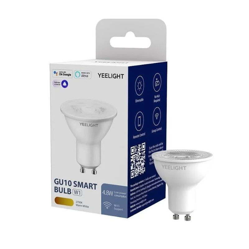 Yeelight GU10 Smart Bulb W1 (Dimmable White) – Смарт LED луничка, 2700K, Wi-Fi - Снимка 1