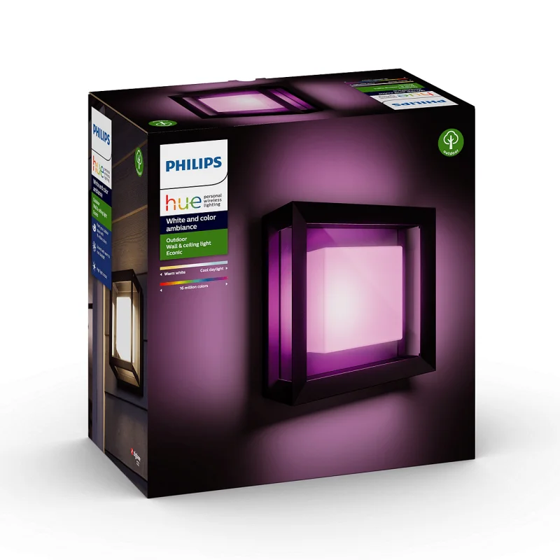 Philips Hue Econic Outdoor, LED Smart външен аплик, 1150 lm, 15 W, IP44