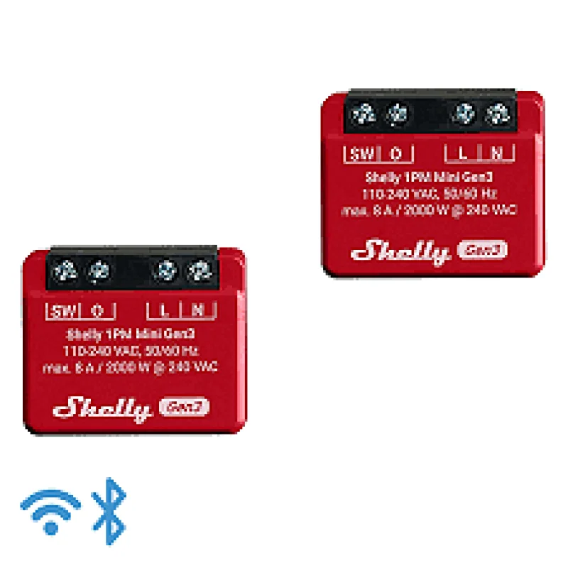 Промо пакет Shelly смарт Wi-Fi измерващо реле Shelly 1PM Gen3 Mini 2 бр.