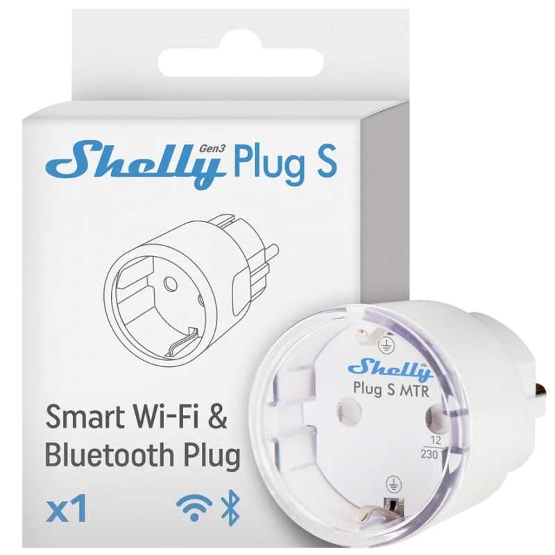 Смарт Wi-Fi плъг Shelly Plug S Gen3 Matter, бял