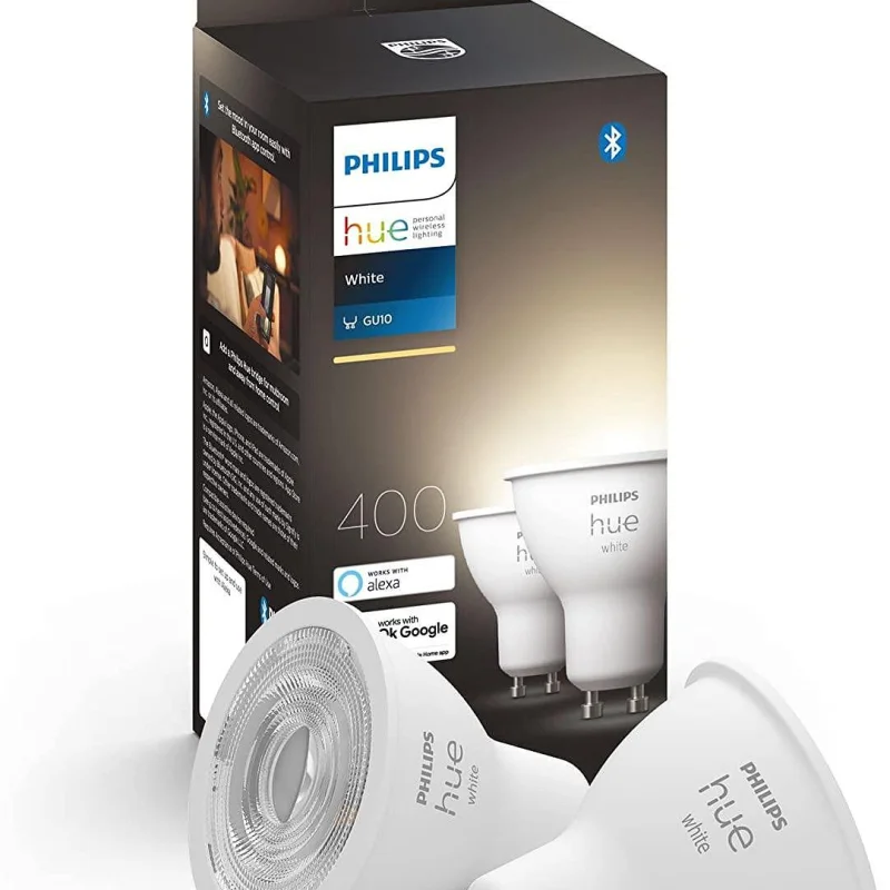 Смарт LED луничка Philips Hue GU10, Warm White Light , 400 lm, dimmable, double pack
