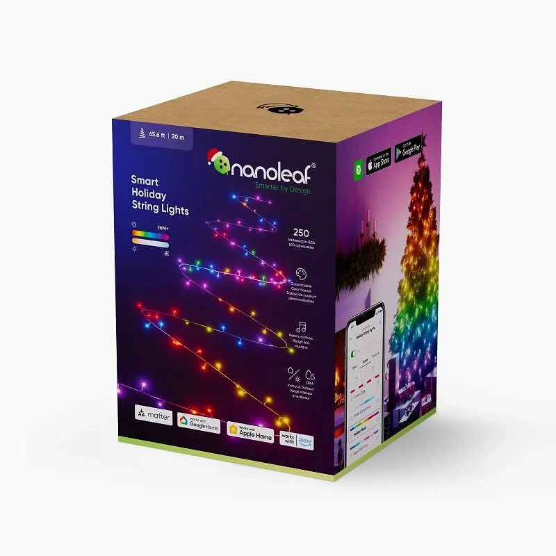 Smart коледни лампички Nanoleaf Essentials Smart Holiday String Lights, starter kit 20m