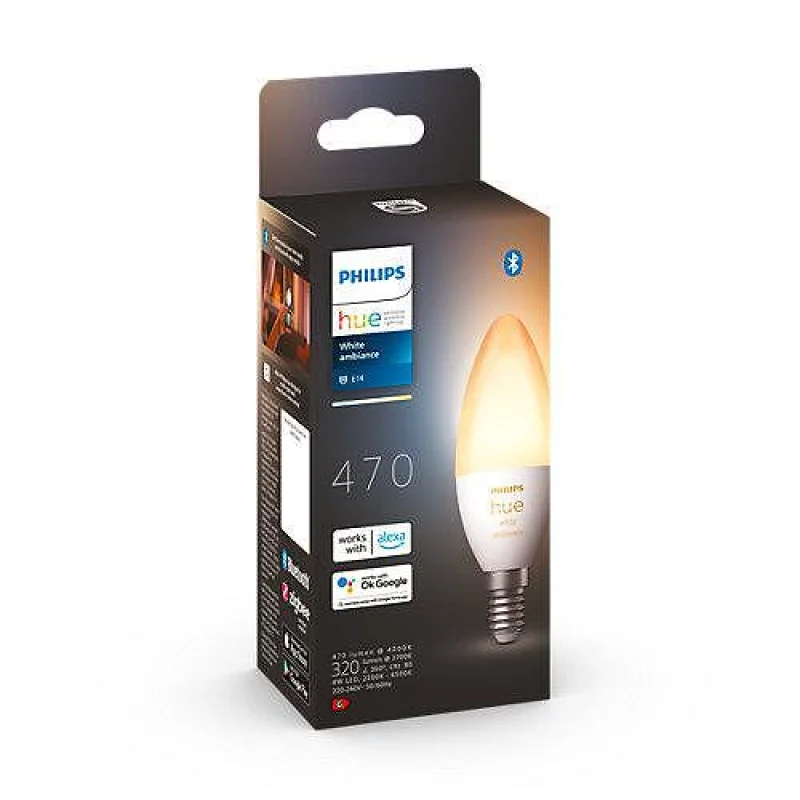 Philips HUE LED Крушка 4W E14 B39 White Ambiance