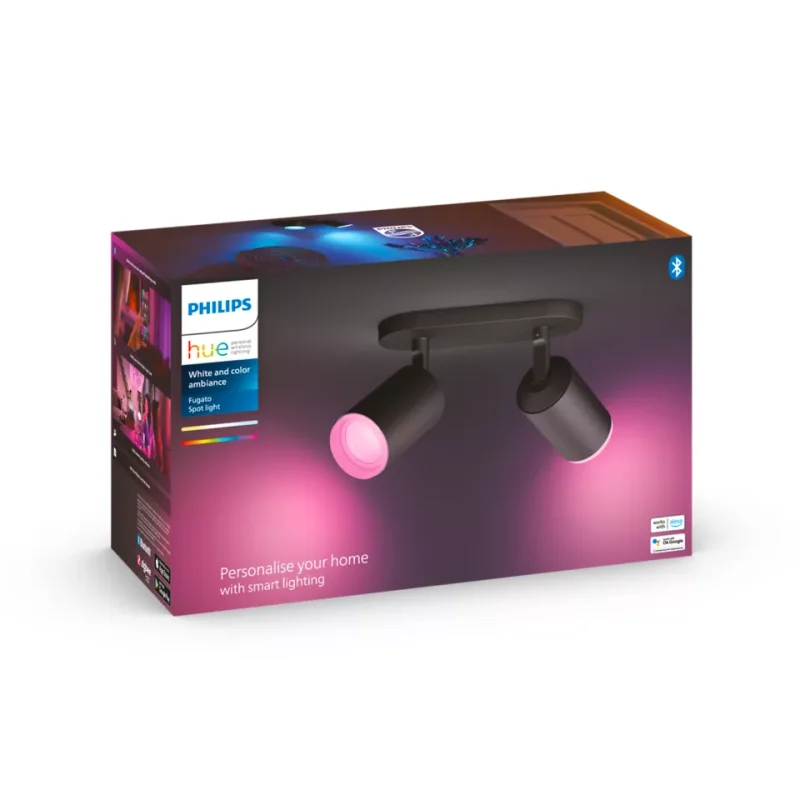 Philips HUE Спот Fugato Двоен RGB, черен