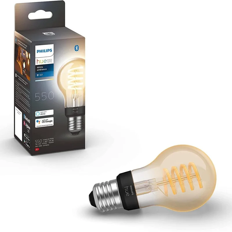 Philips Hue White Ambiance, E27 Filament, 550 lm, Single Pack